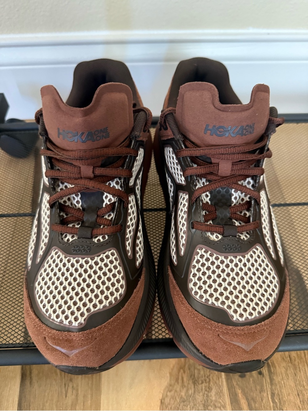 Hoka Men's/Women’s Brown Mesh & Suede Running Sneakers
